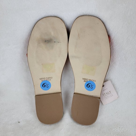 Avellini Coral Suede Leather Knot Strappy Flat Sandals Size 6.5 Made in Italy - Picture 7 of 8